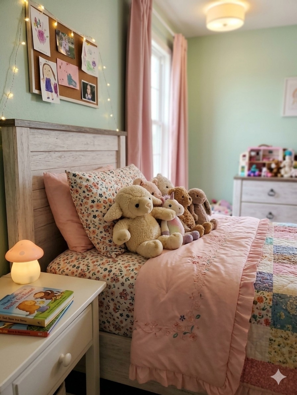 Lamb plush Textured Curly sherpa Cream paws  inner ears, a pink nose dark eyes